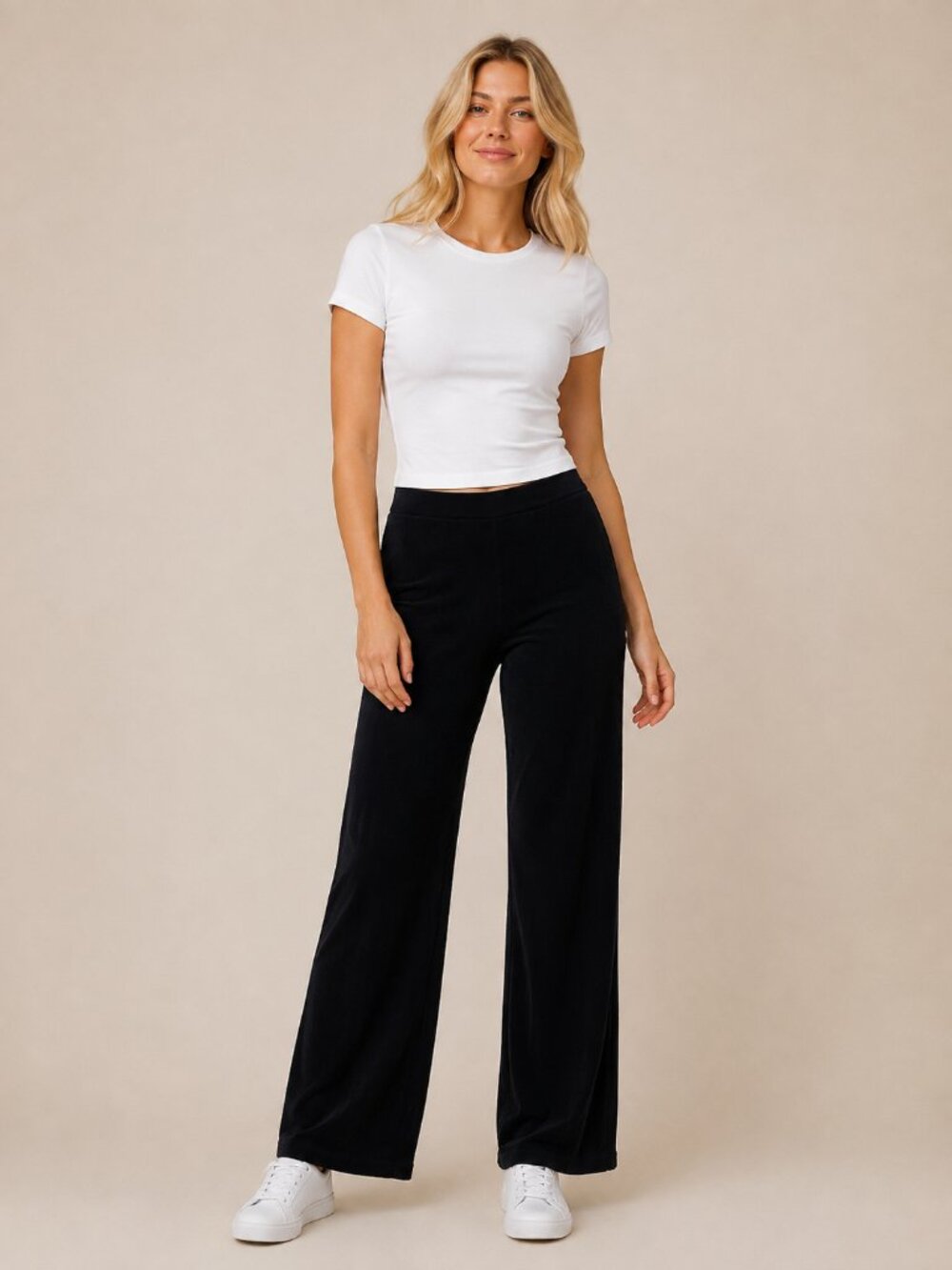 2/$30 Chico's Travelers High Rise Wide Leg Trouser Black 4 #A1436 - Picture 1 of 7